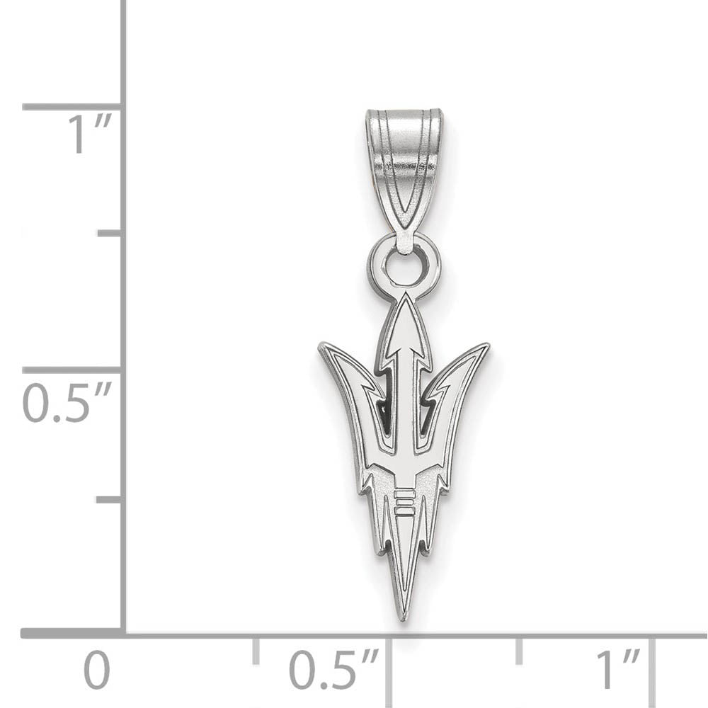 Alternate view of the 14k White Gold Arizona State Medium Logo Pendant by The Black Bow Jewelry Co.