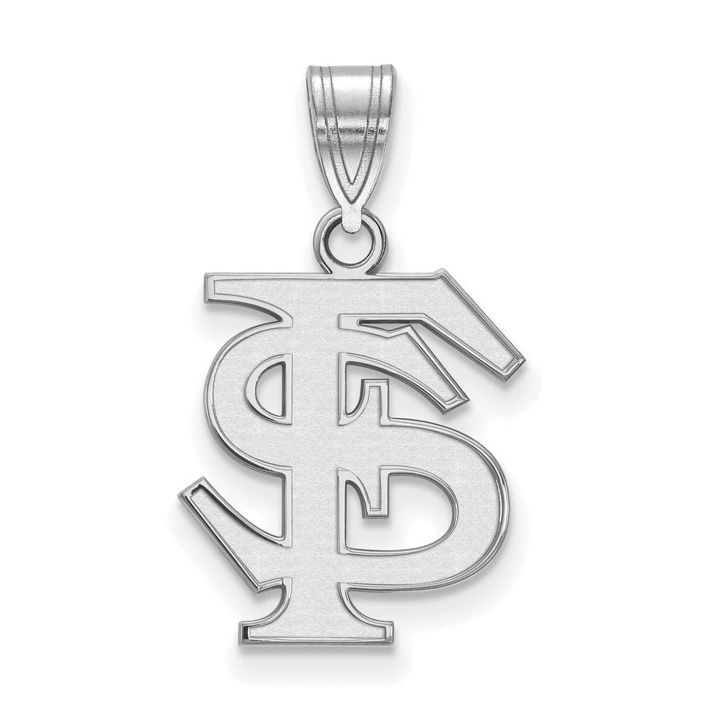 14k White Gold Florida State Medium 'FS' Pendant, Item P18910 by The Black Bow Jewelry Co.