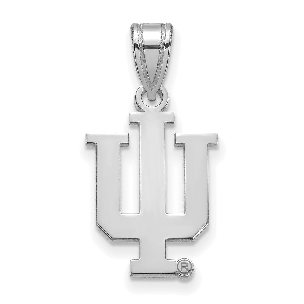 14k White Gold Indiana U Medium Pendant, Item P18913 by The Black Bow Jewelry Co.