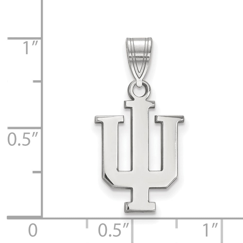 Alternate view of the 14k White Gold Indiana U Medium Pendant by The Black Bow Jewelry Co.