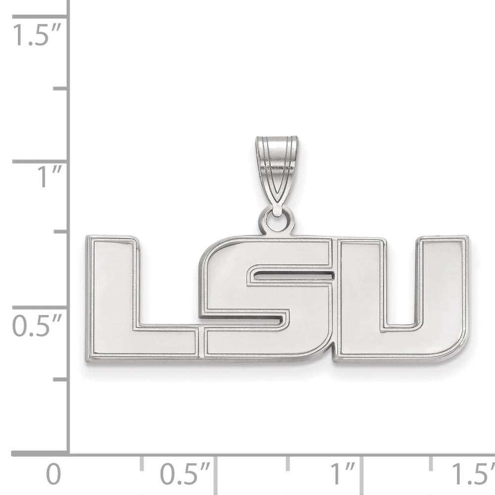 Alternate view of the 14k White Gold Louisiana State Medium Pendant by The Black Bow Jewelry Co.