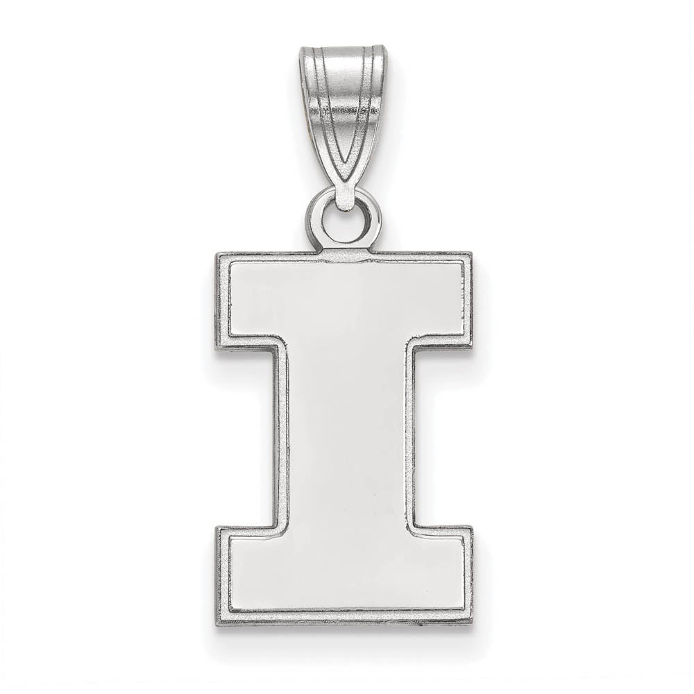 14k White Gold U. of Illinois Medium Initial I Pendant, Item P18934 by The Black Bow Jewelry Co.