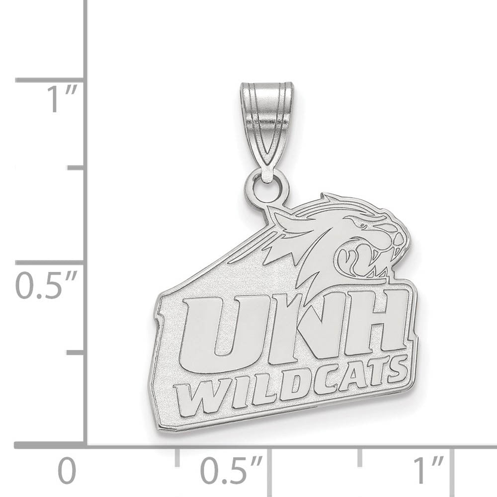 Alternate view of the 14k White Gold U. of New Hampshire Medium Pendant by The Black Bow Jewelry Co.