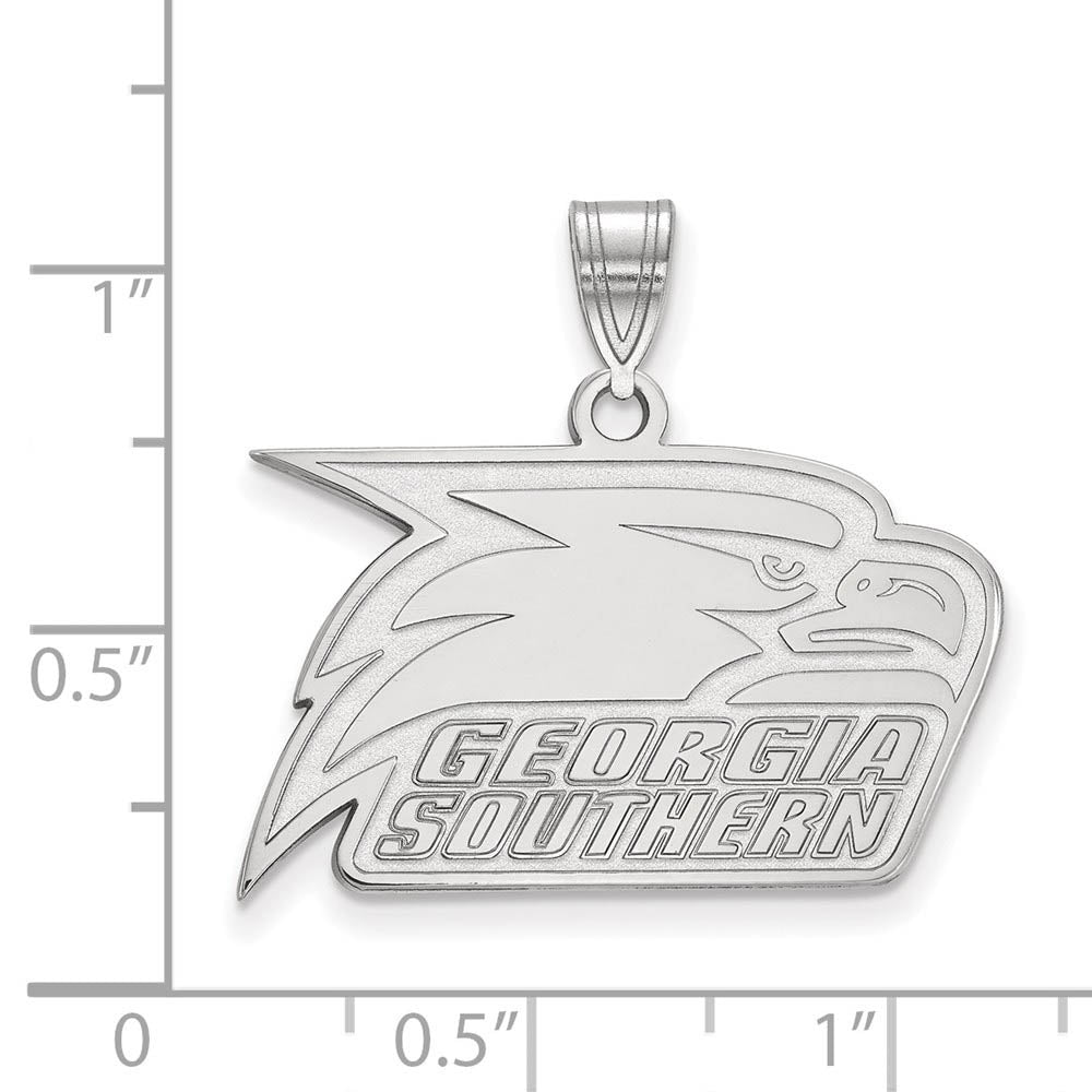 Alternate view of the 14k White Gold Georgia Southern U Medium Pendant by The Black Bow Jewelry Co.
