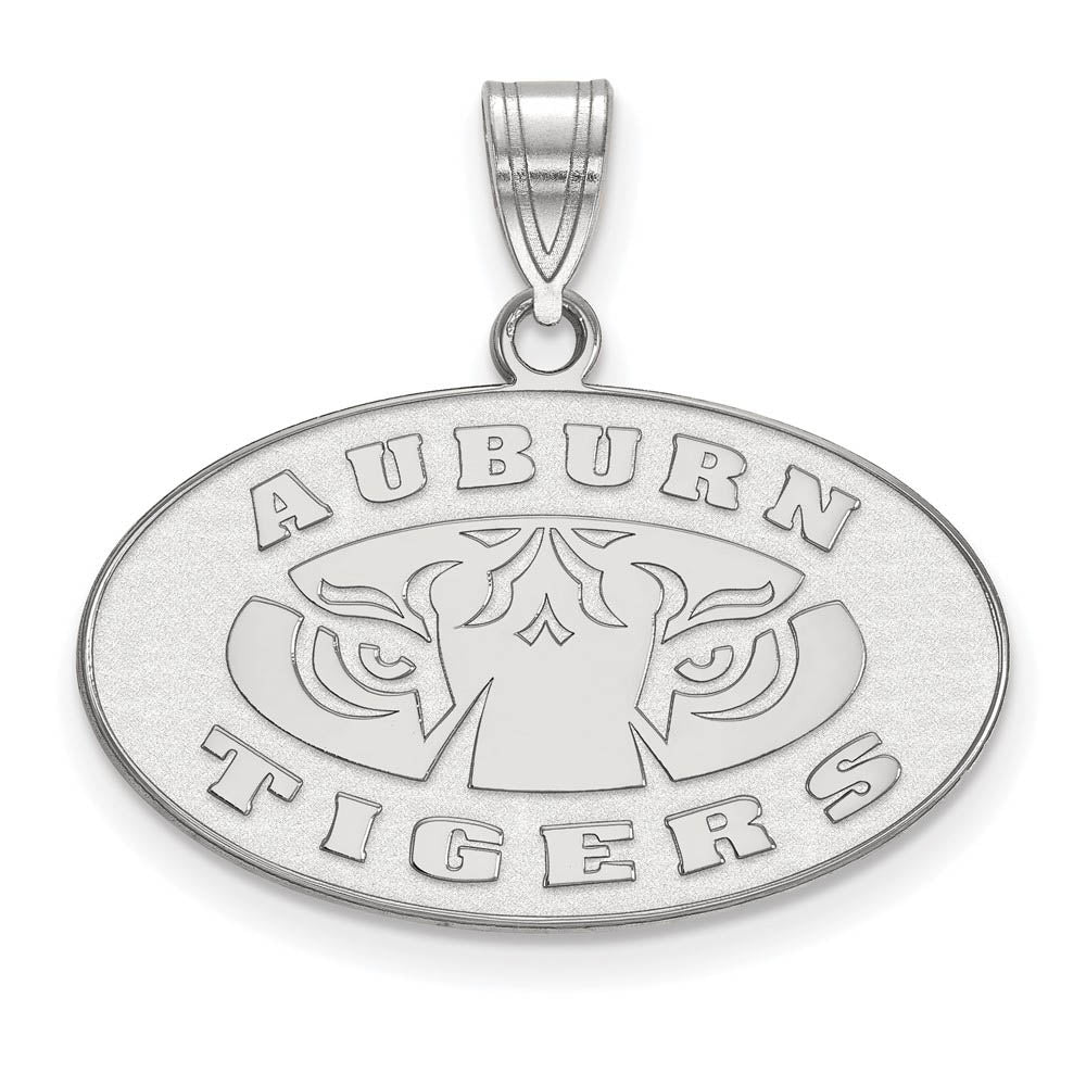 14k White Gold Auburn U Medium Logo Pendant, Item P19003 by The Black Bow Jewelry Co.