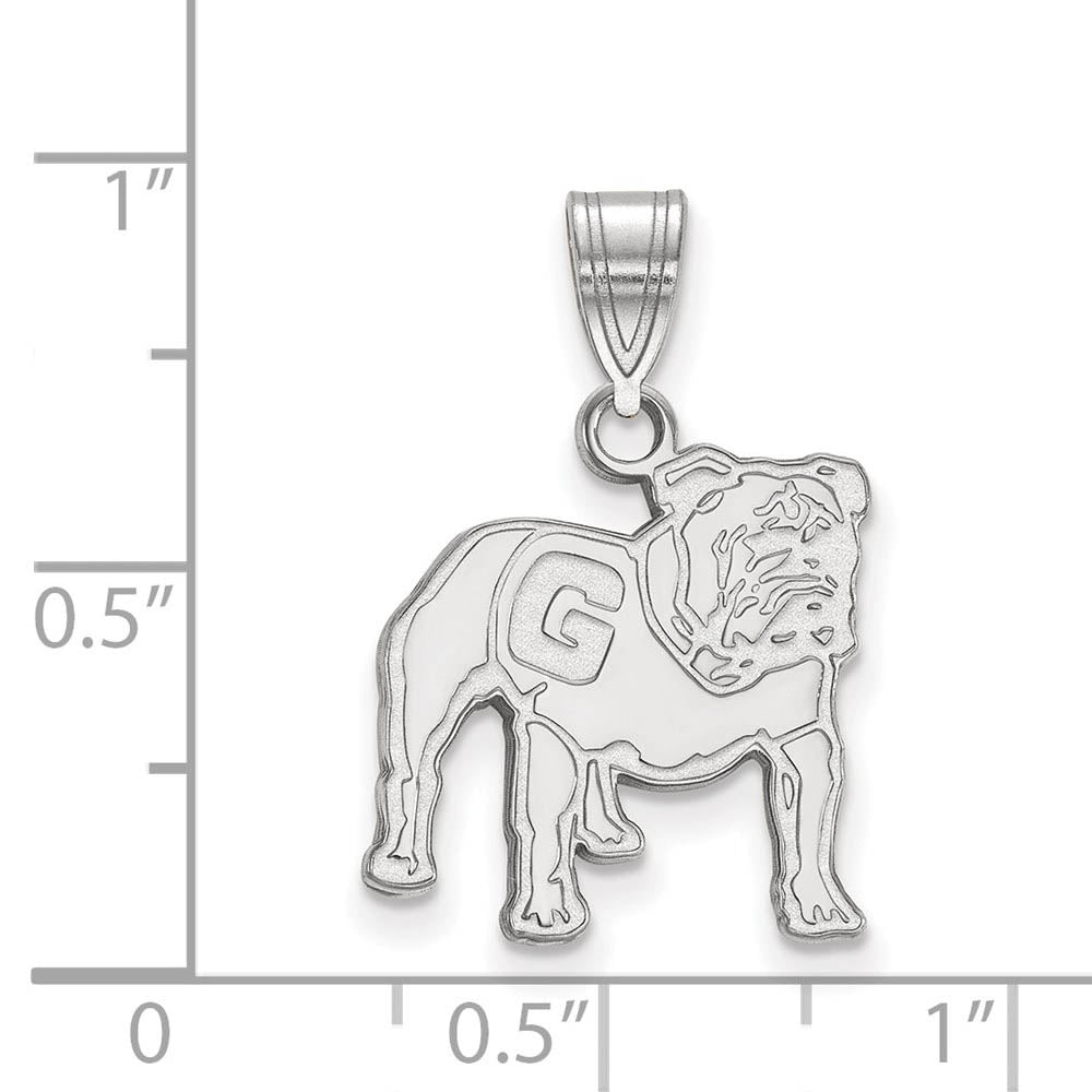 Alternate view of the 14k White Gold U. of Georgia Medium Mascot Logo Pendant by The Black Bow Jewelry Co.
