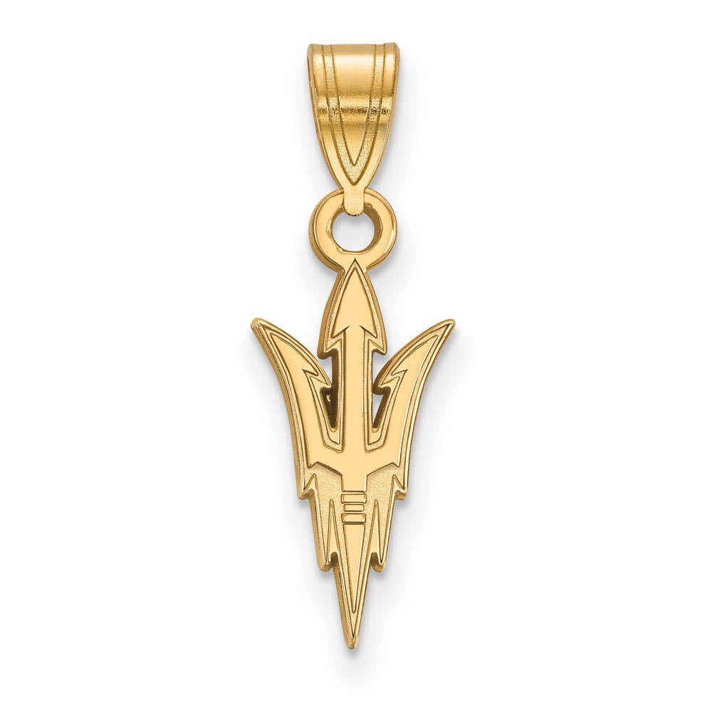 14k Yellow Gold Arizona State Medium Logo Pendant, Item P19055 by The Black Bow Jewelry Co.
