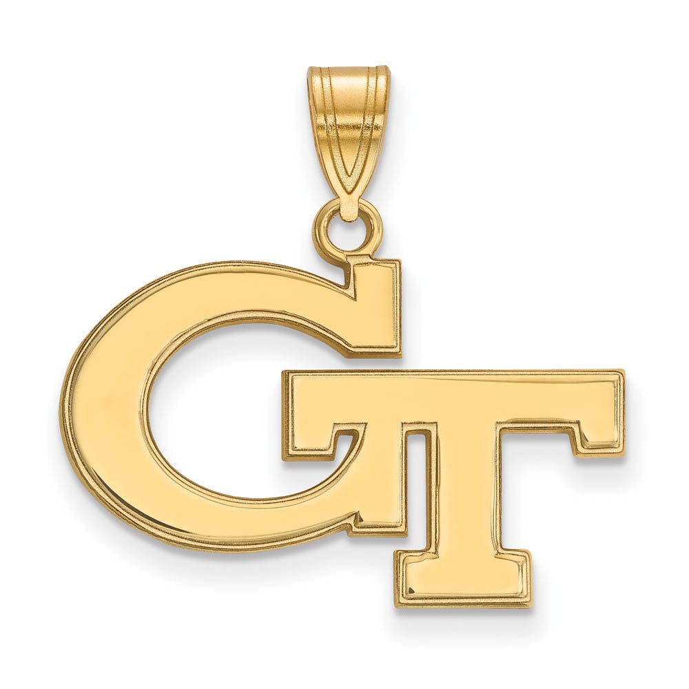 14k Yellow Gold Georgia Technology Medium 'GT' Pendant, Item P19063 by The Black Bow Jewelry Co.
