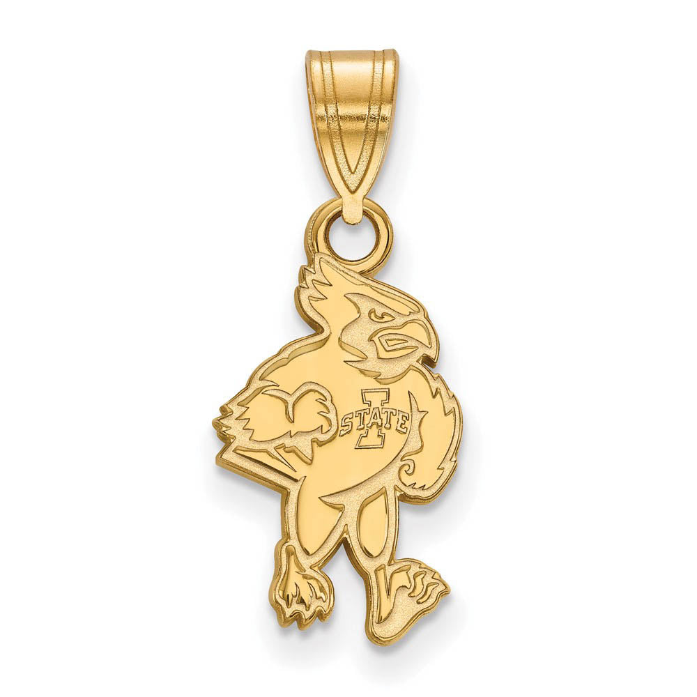 14k Yellow Gold Iowa State Medium Mascot Pendant, Item P19106 by The Black Bow Jewelry Co.
