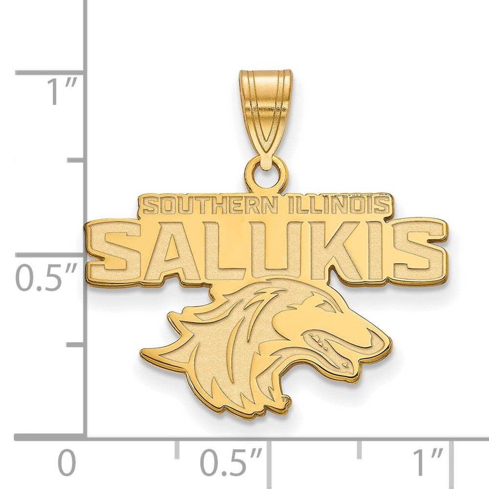 Alternate view of the 14k Yellow Gold Southern Illinois U. Medium Pendant by The Black Bow Jewelry Co.