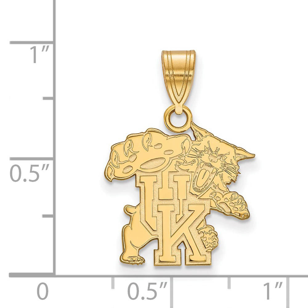 Alternate view of the 14k Yellow Gold U. of Kentucky Medium Pendant by The Black Bow Jewelry Co.