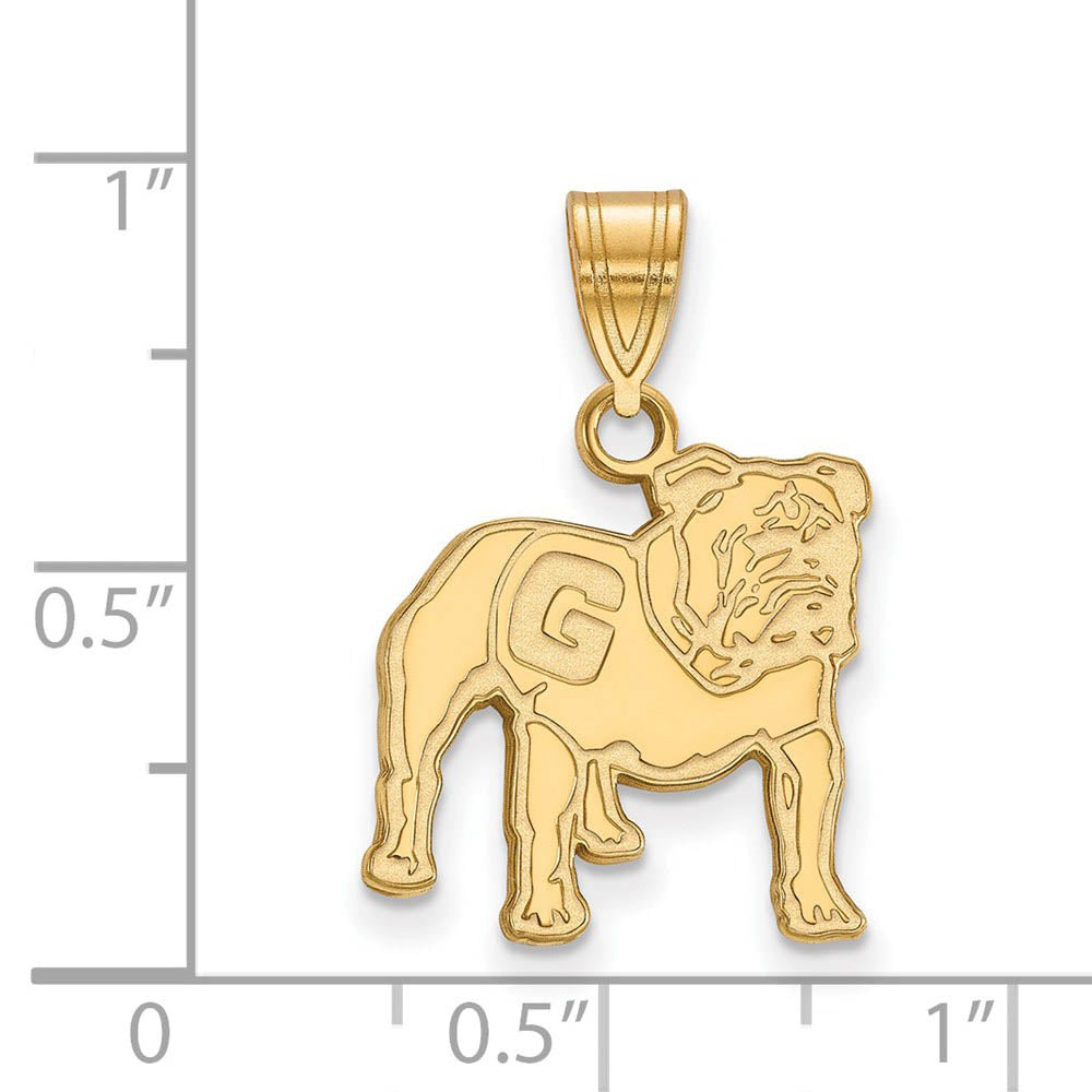 Alternate view of the 14k Yellow Gold U. of Georgia Medium Mascot Logo Pendant by The Black Bow Jewelry Co.