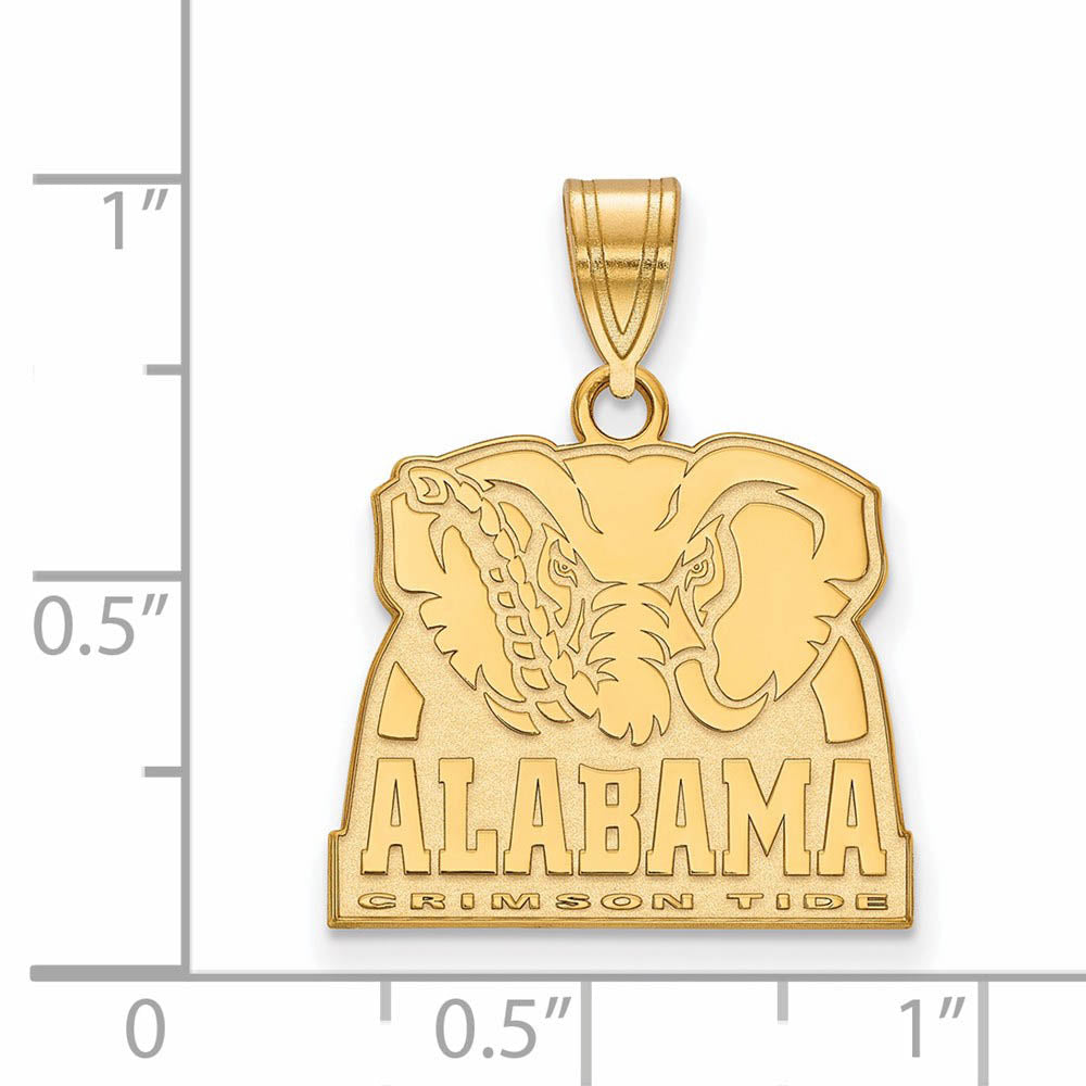 Alternate view of the 14k Yellow Gold U. of Alabama Medium Logo Pendant by The Black Bow Jewelry Co.
