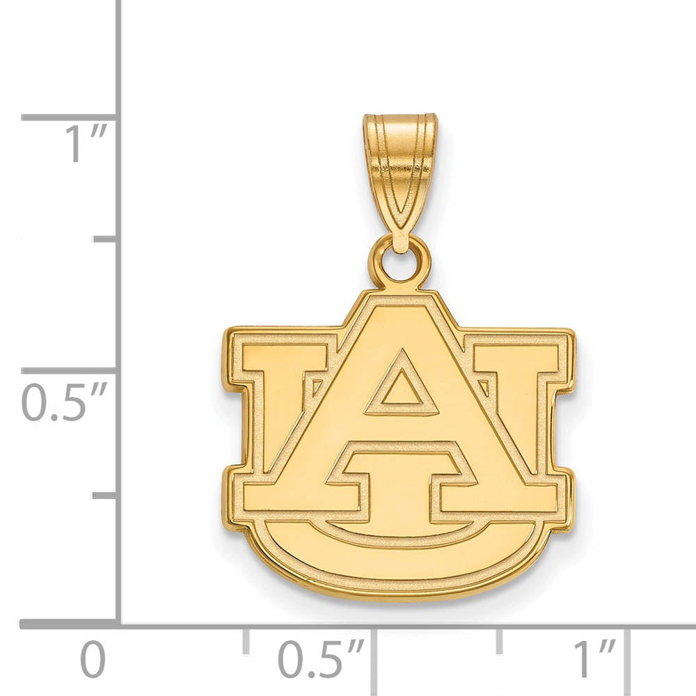 Alternate view of the 14k Gold Plated Silver Auburn U Medium 'AU' Pendant by The Black Bow Jewelry Co.