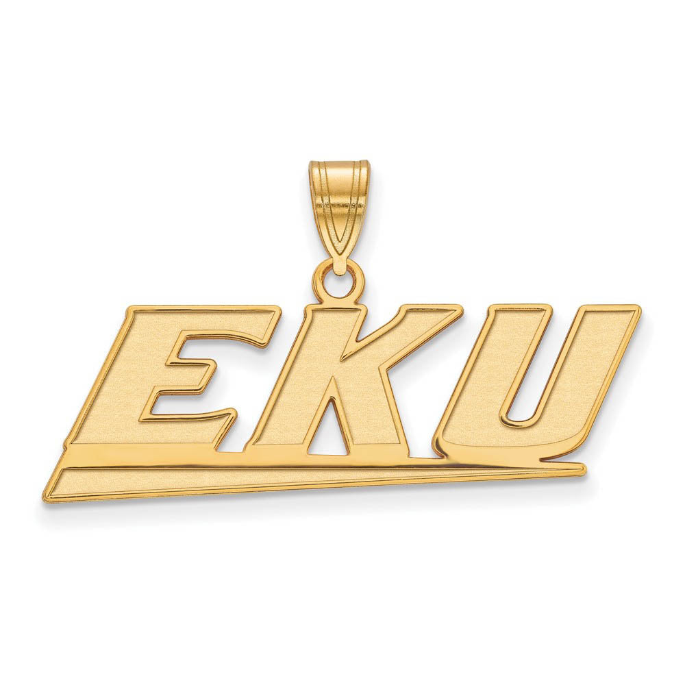 14k Gold Plated Silver Eastern Kentucky U Medium Pendant, Item P19211 by The Black Bow Jewelry Co.