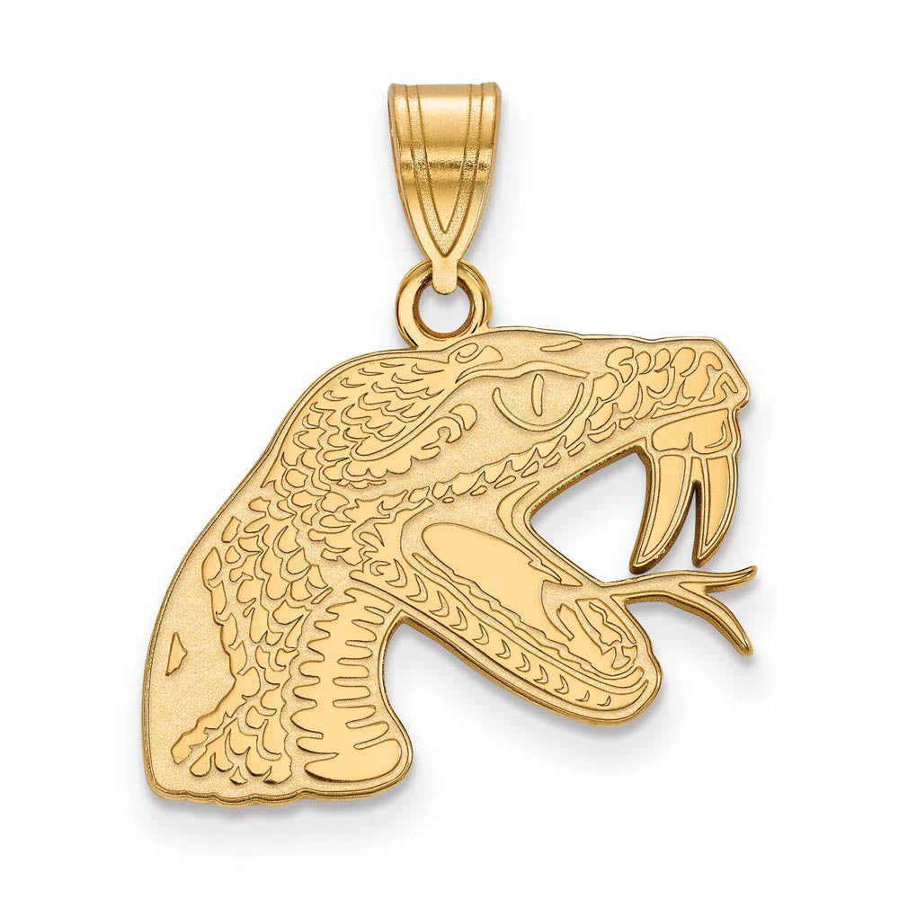 14k Gold Plated Silver Florida A&M U Medium Pendant, Item P19213 by The Black Bow Jewelry Co.
