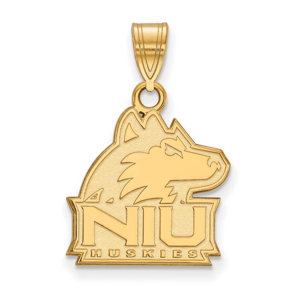 14k Gold Plated Silver Northern Illinois U. Medium Pendant, Item P19224 by The Black Bow Jewelry Co.
