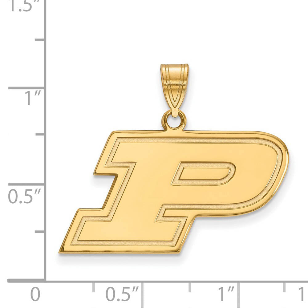 Alternate view of the 14k Gold Plated Silver Purdue Medium Initial P Pendant by The Black Bow Jewelry Co.
