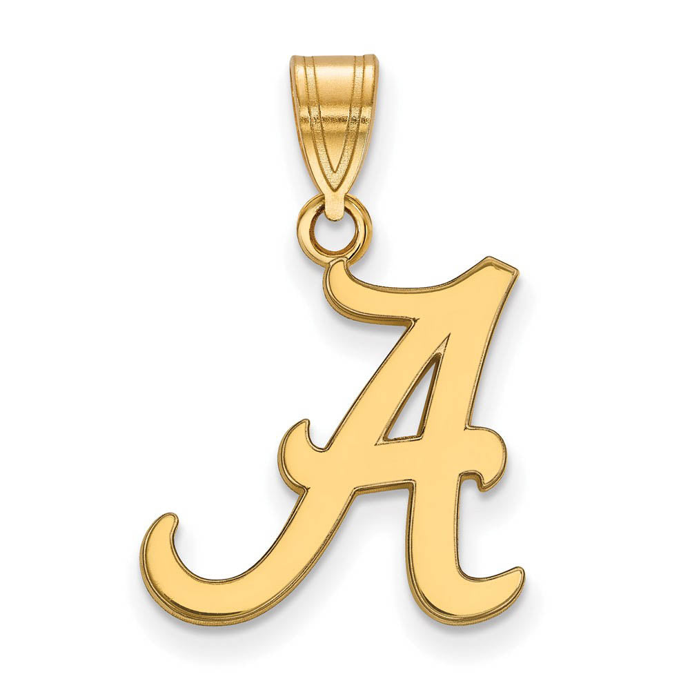 14k Gold Plated Silver U. of Alabama Medium Initial A Pendant, Item P19229 by The Black Bow Jewelry Co.
