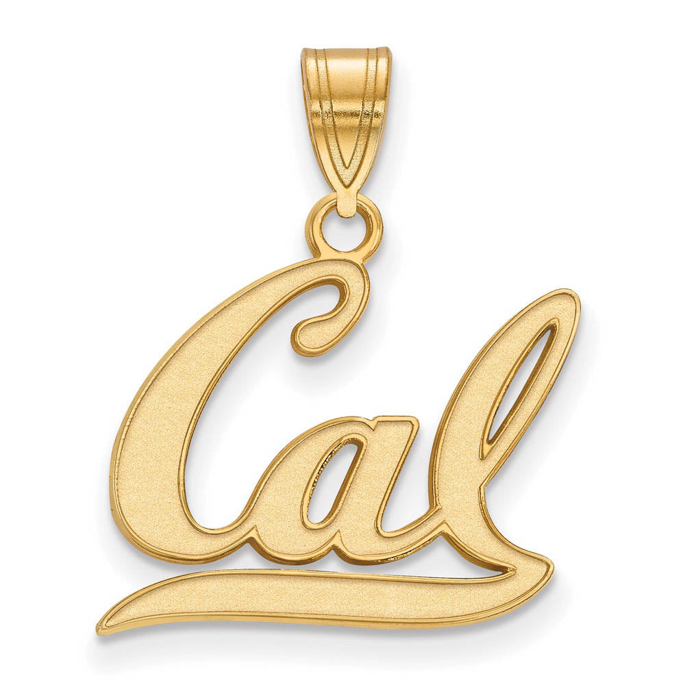 14k Gold Plated Silver California Berkeley Medium 'Cal' Pendant, Item P19232 by The Black Bow Jewelry Co.