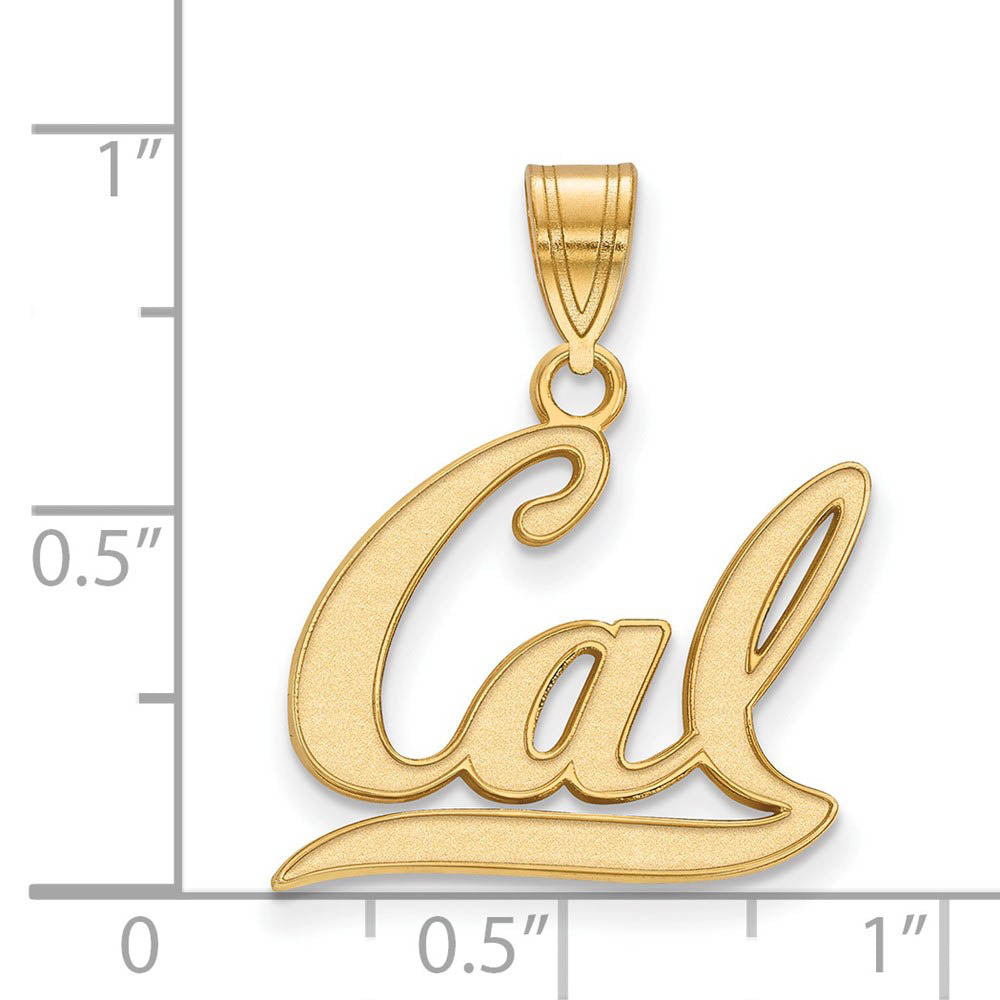 Alternate view of the 14k Gold Plated Silver California Berkeley Medium 'Cal' Pendant by The Black Bow Jewelry Co.