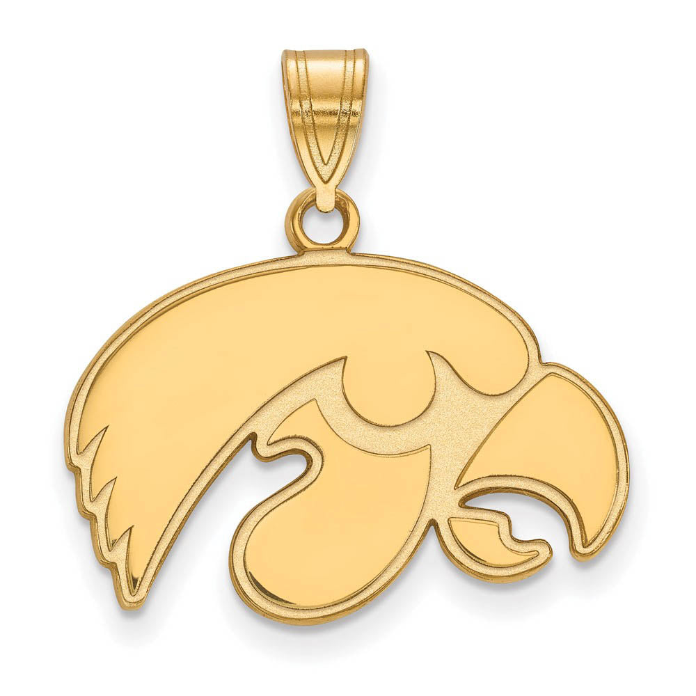 14k Gold Plated Silver U. of Iowa Medium Mascot Pendant, Item P19238 by The Black Bow Jewelry Co.