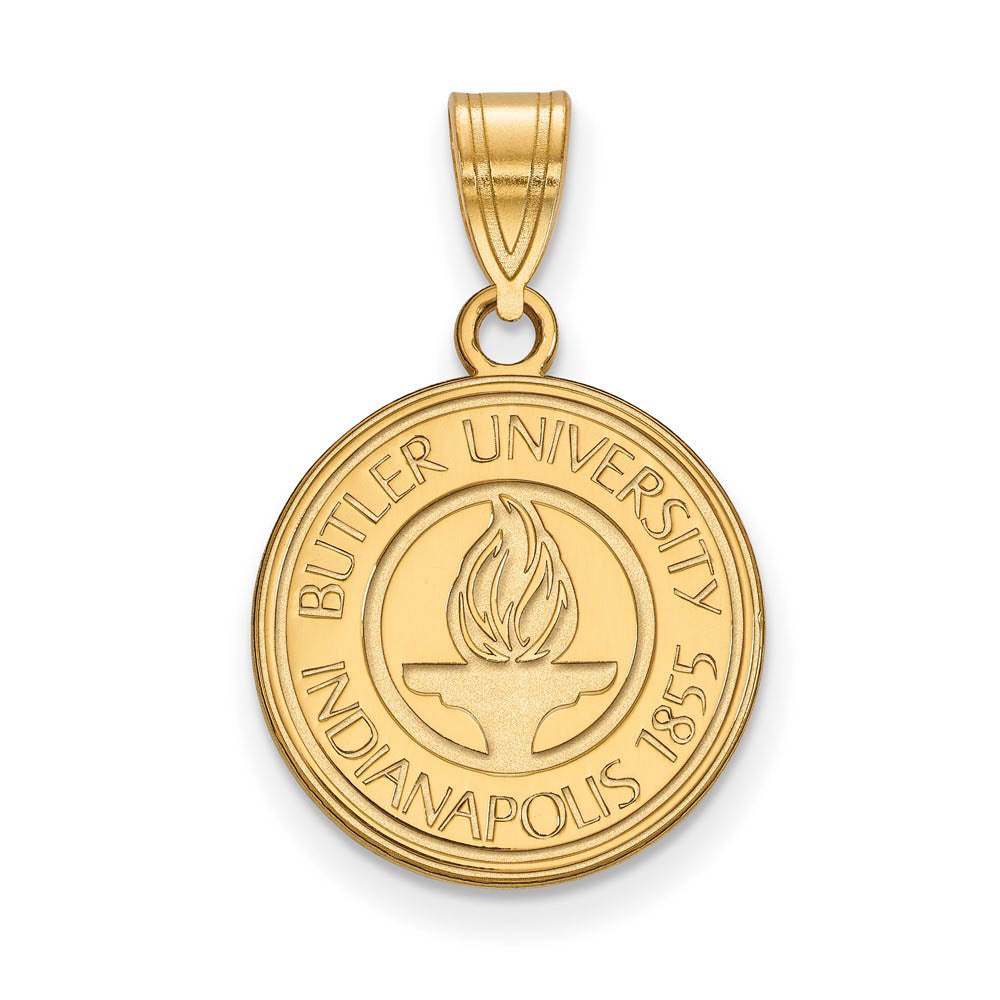 14k Gold Plated Silver Butler U Medium Crest Pendant, Item P19261 by The Black Bow Jewelry Co.