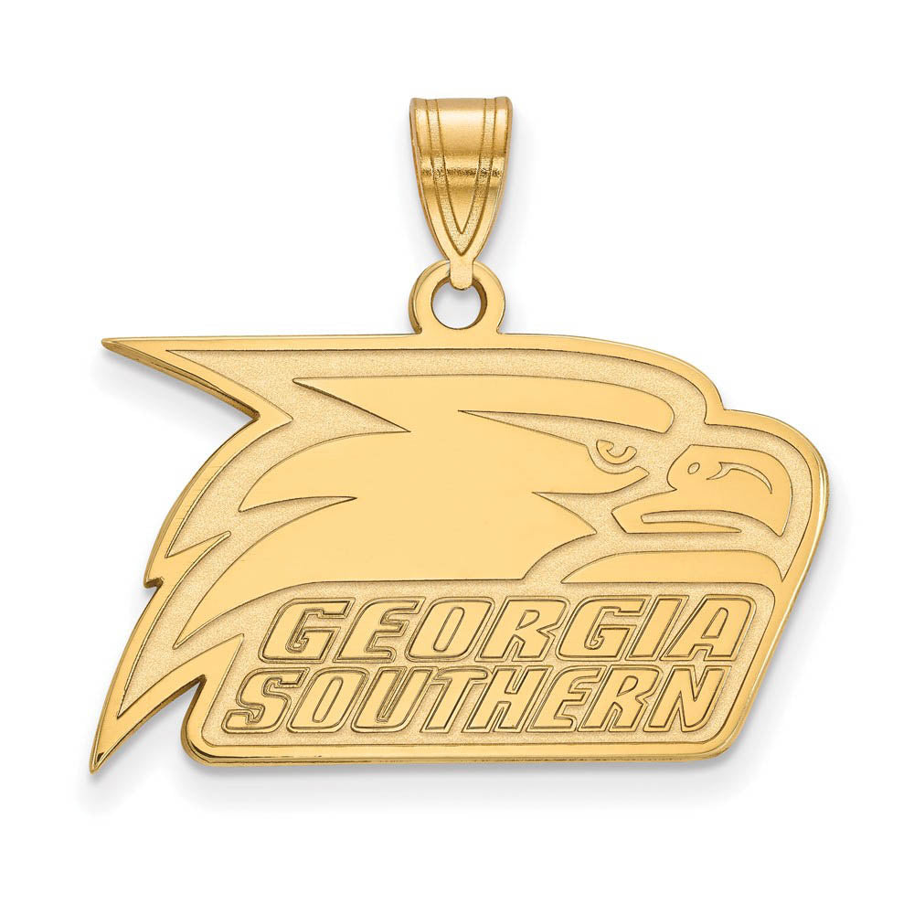 14k Gold Plated Silver Georgia Southern U Medium Pendant, Item P19296 by The Black Bow Jewelry Co.