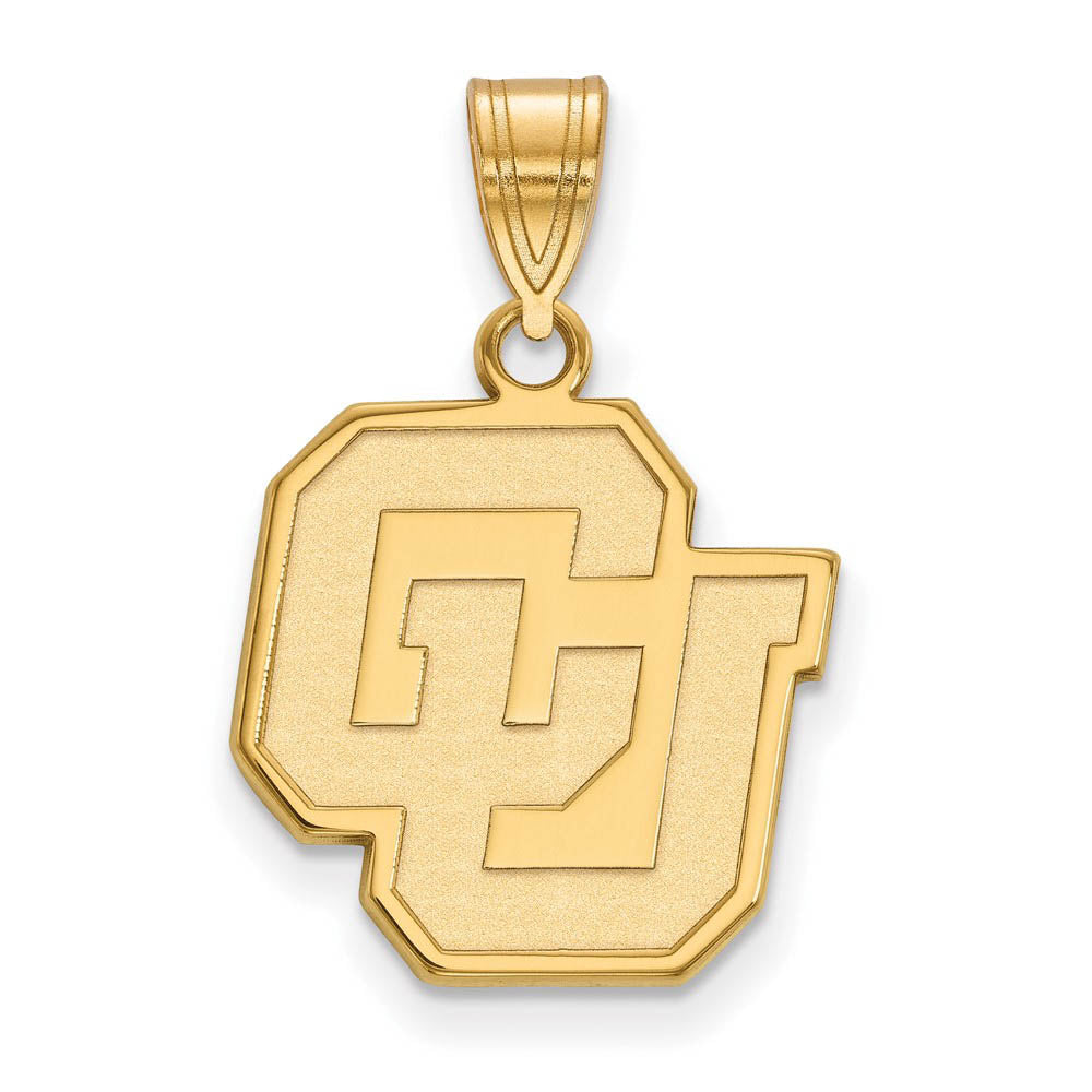 14k Gold Plated Silver U. of Colorado Medium Pendant, Item P19305 by The Black Bow Jewelry Co.