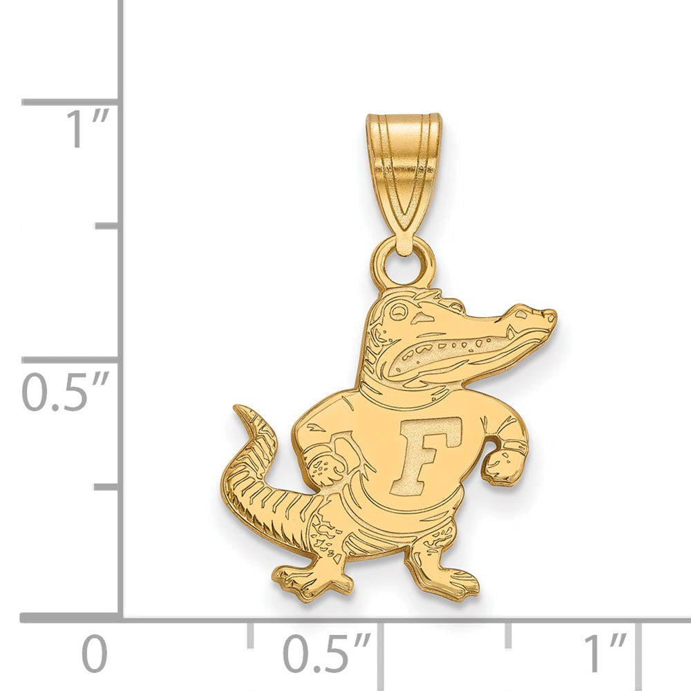 Alternate view of the 14k Gold Plated Silver U. of Florida Medium Pendant by The Black Bow Jewelry Co.