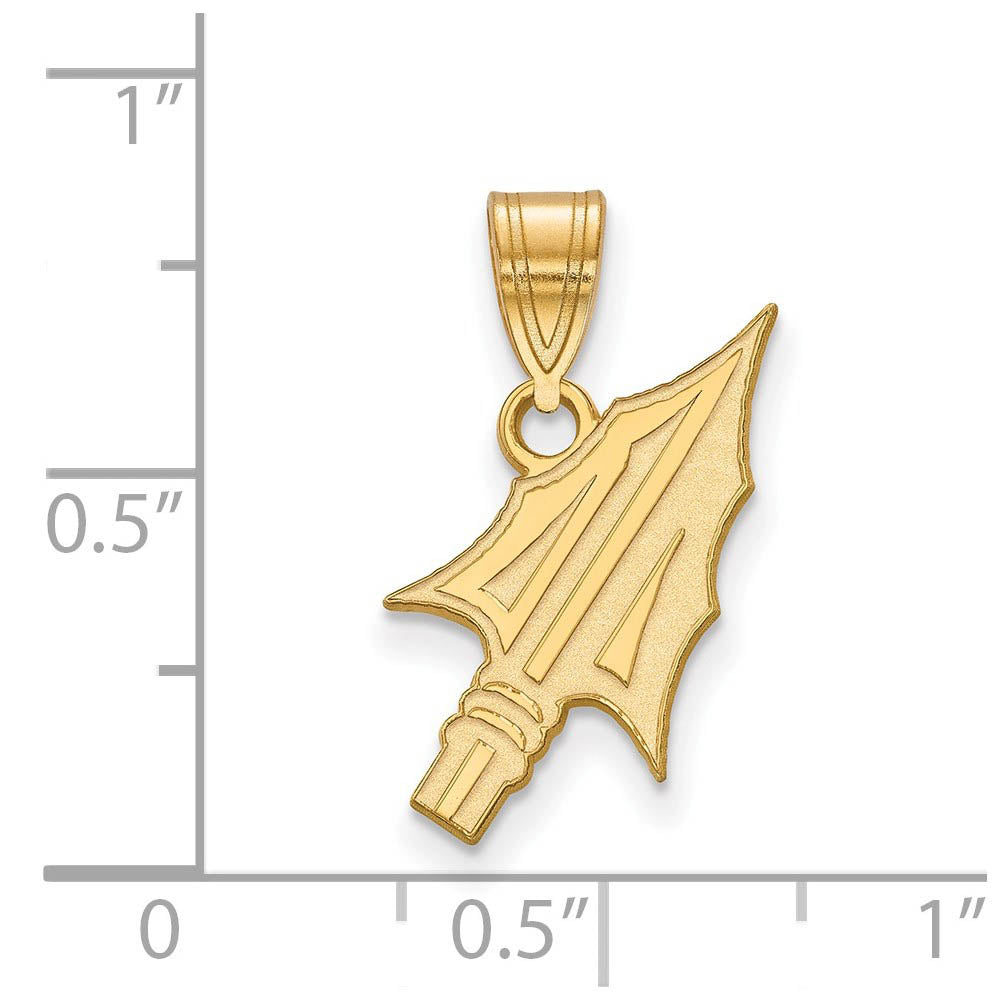 Alternate view of the 14k Gold Plated Silver Florida State Medium Arrowhead Pendant by The Black Bow Jewelry Co.