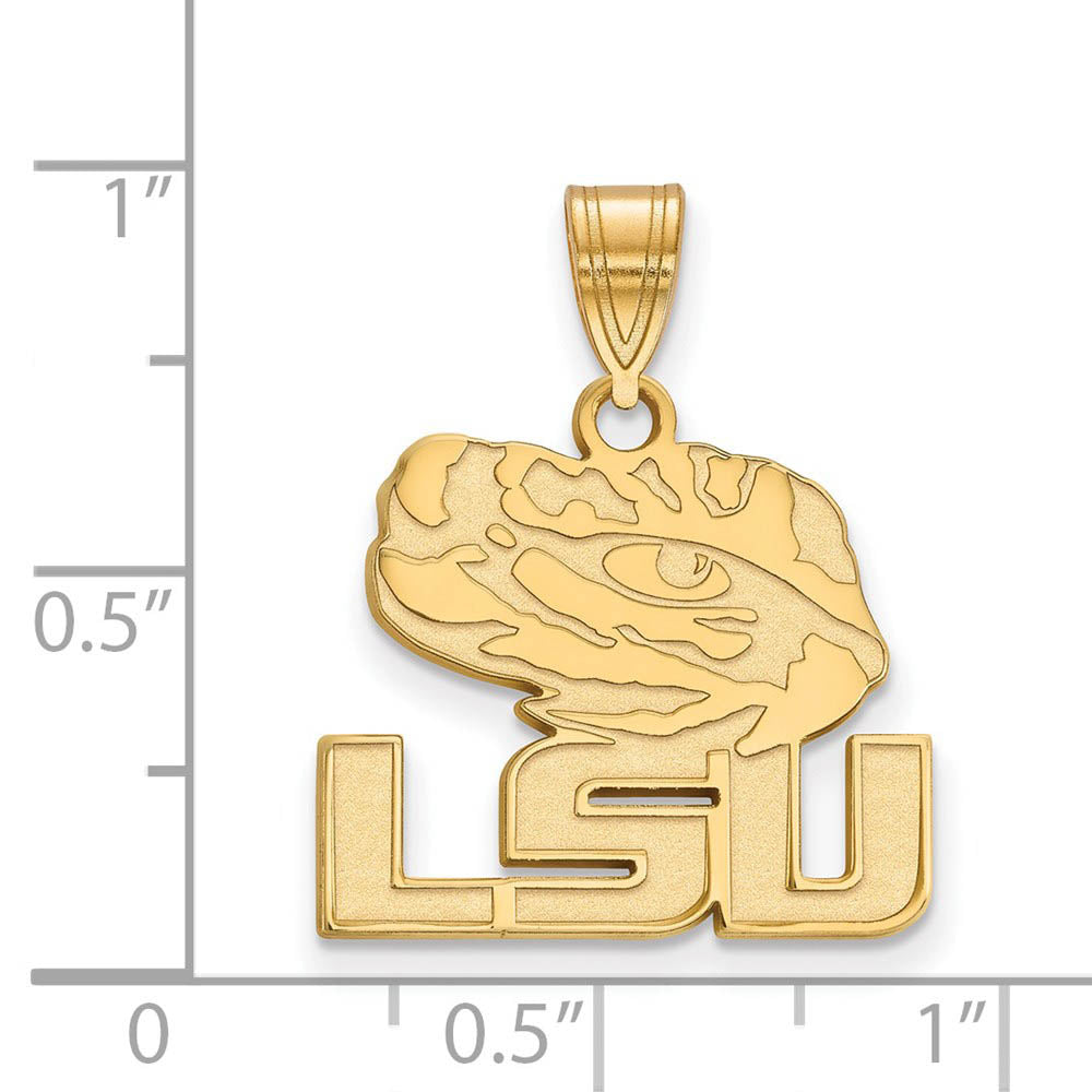 Alternate view of the 14k Gold Plated Silver Louisiana State Md 'LSU' Mascot Pendant by The Black Bow Jewelry Co.
