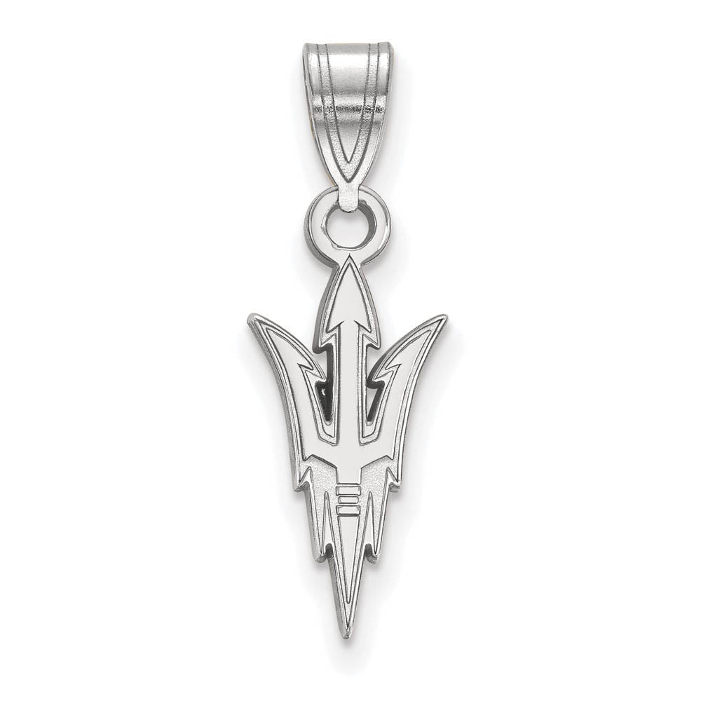 Sterling Silver Arizona State Medium Logo Pendant, Item P19408 by The Black Bow Jewelry Co.