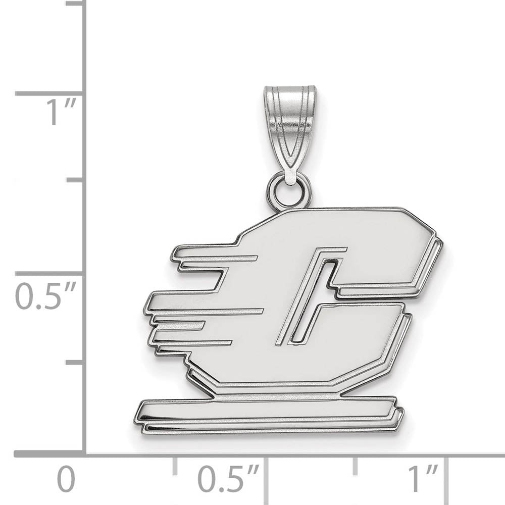 Alternate view of the Sterling Silver Central Michigan U Medium Pendant by The Black Bow Jewelry Co.