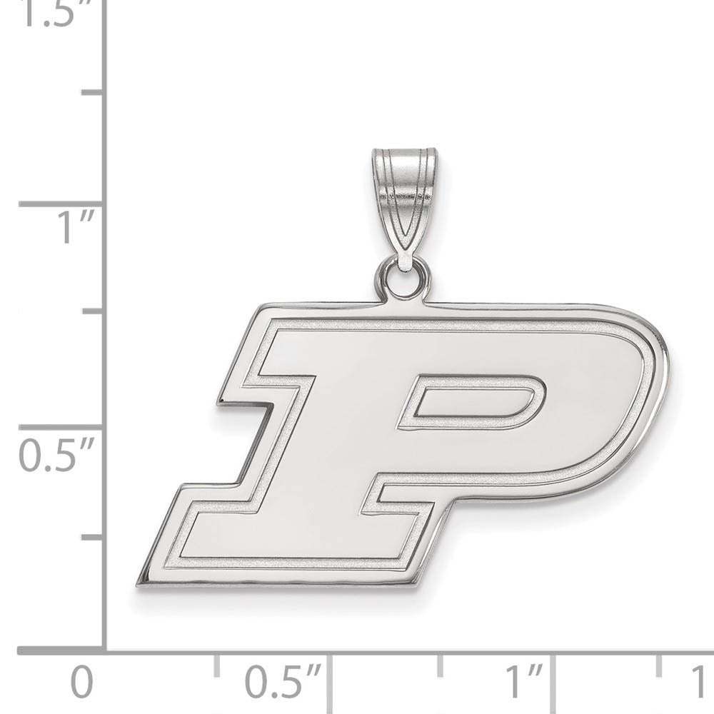 Alternate view of the Sterling Silver Purdue Medium Initial P Pendant by The Black Bow Jewelry Co.