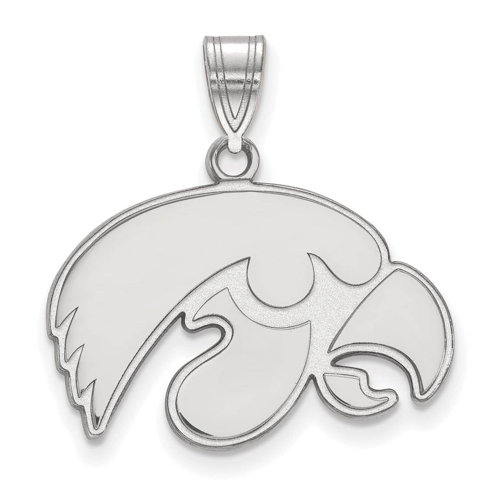 Sterling Silver U. of Iowa Medium Mascot Pendant, Item P19439 by The Black Bow Jewelry Co.