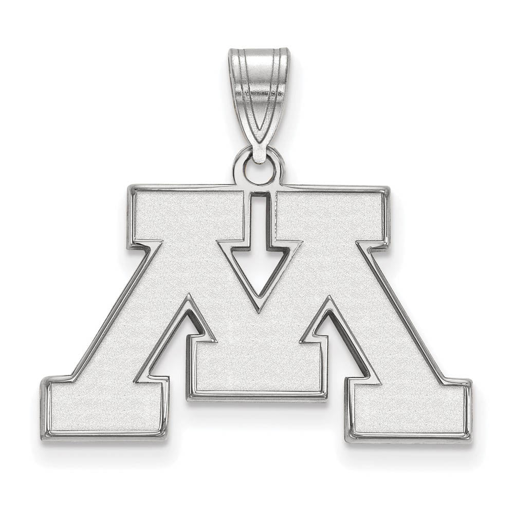 Sterling Silver U. of Minnesota Medium Initial M Pendant, Item P19447 by The Black Bow Jewelry Co.