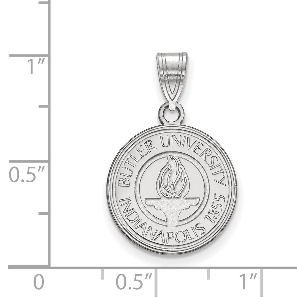 Alternate view of the Sterling Silver Butler U Medium Crest Pendant by The Black Bow Jewelry Co.
