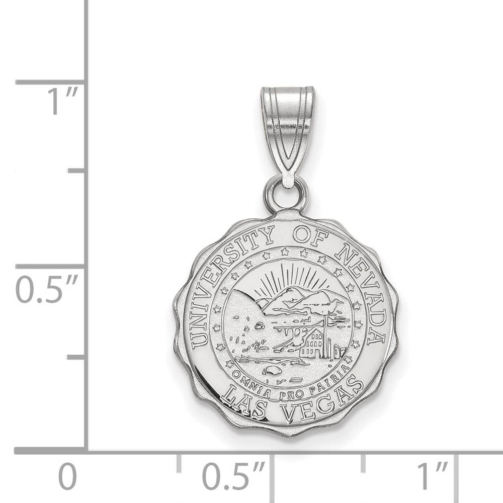 Alternate view of the Sterling Silver U. of Nevada Las Vegas Medium Crest Pendant by The Black Bow Jewelry Co.