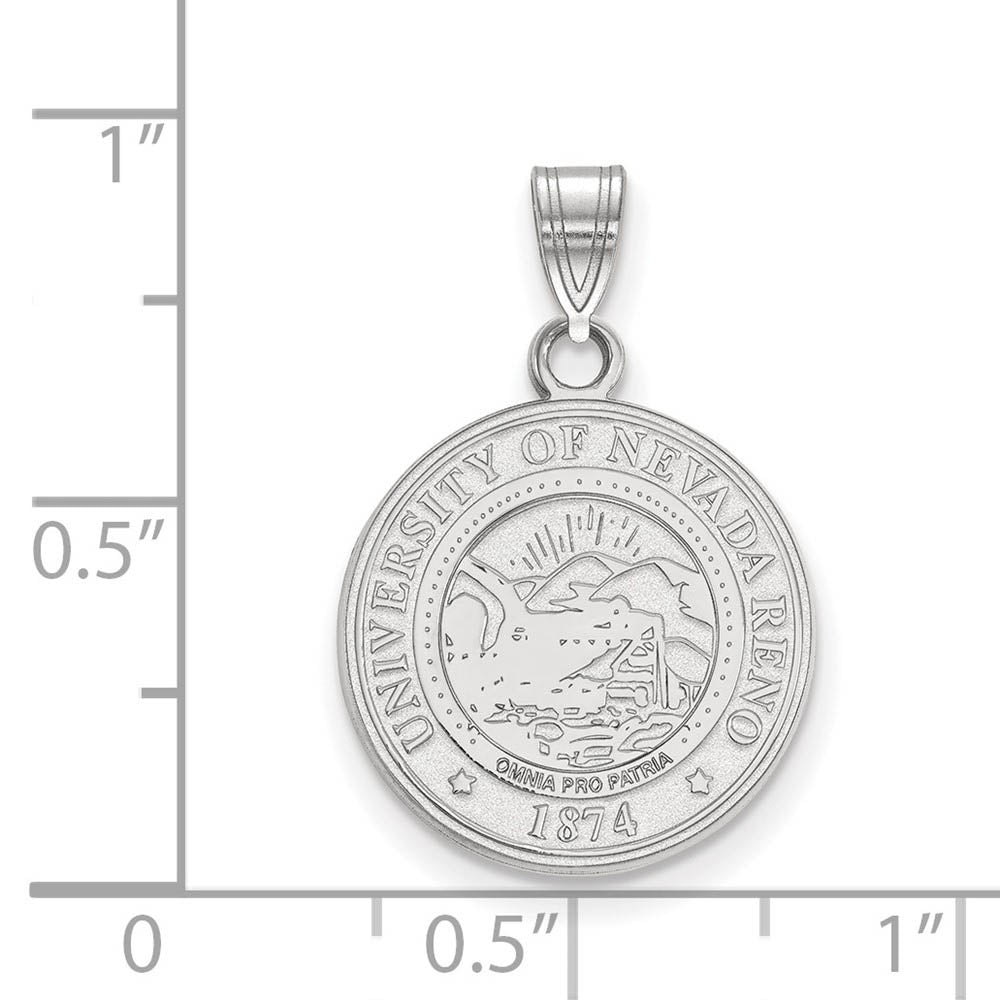 Alternate view of the Sterling Silver U. of Nevada Medium Crest Pendant by The Black Bow Jewelry Co.
