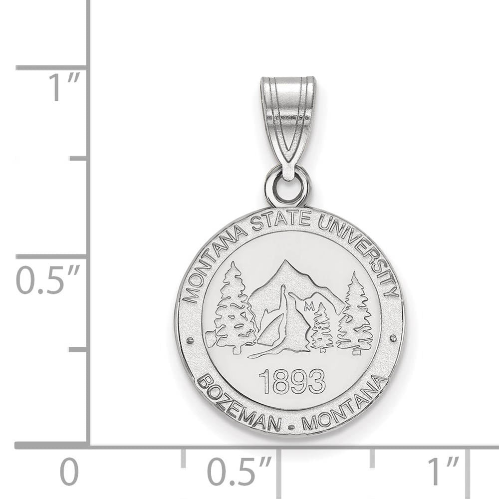 Alternate view of the Sterling Silver Montana State Medium Crest Pendant by The Black Bow Jewelry Co.