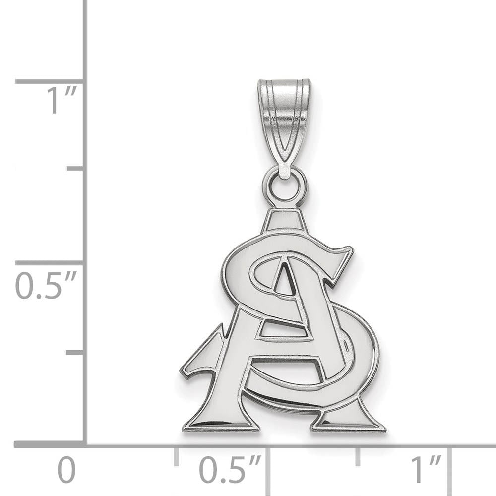Alternate view of the Sterling Silver Arizona State Medium Pendant by The Black Bow Jewelry Co.