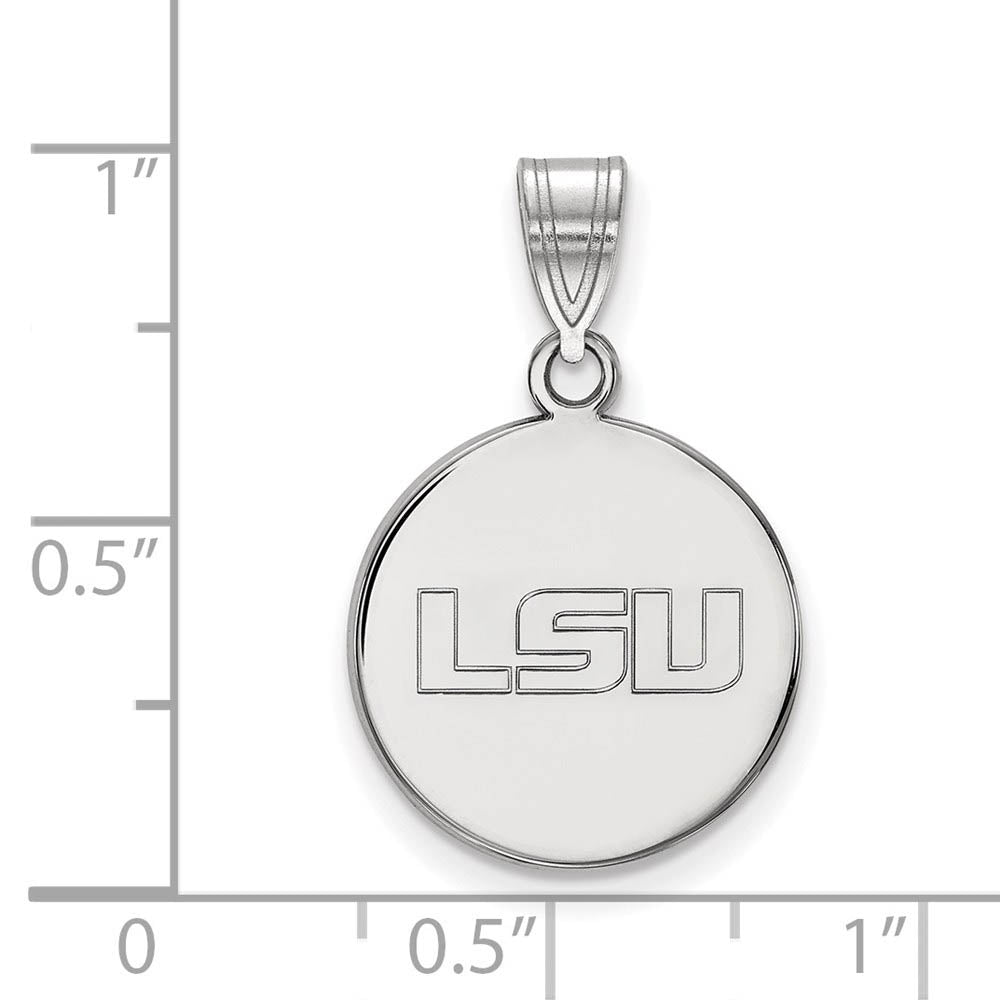 Alternate view of the Sterling Silver Louisiana State Medium Disc Pendant by The Black Bow Jewelry Co.