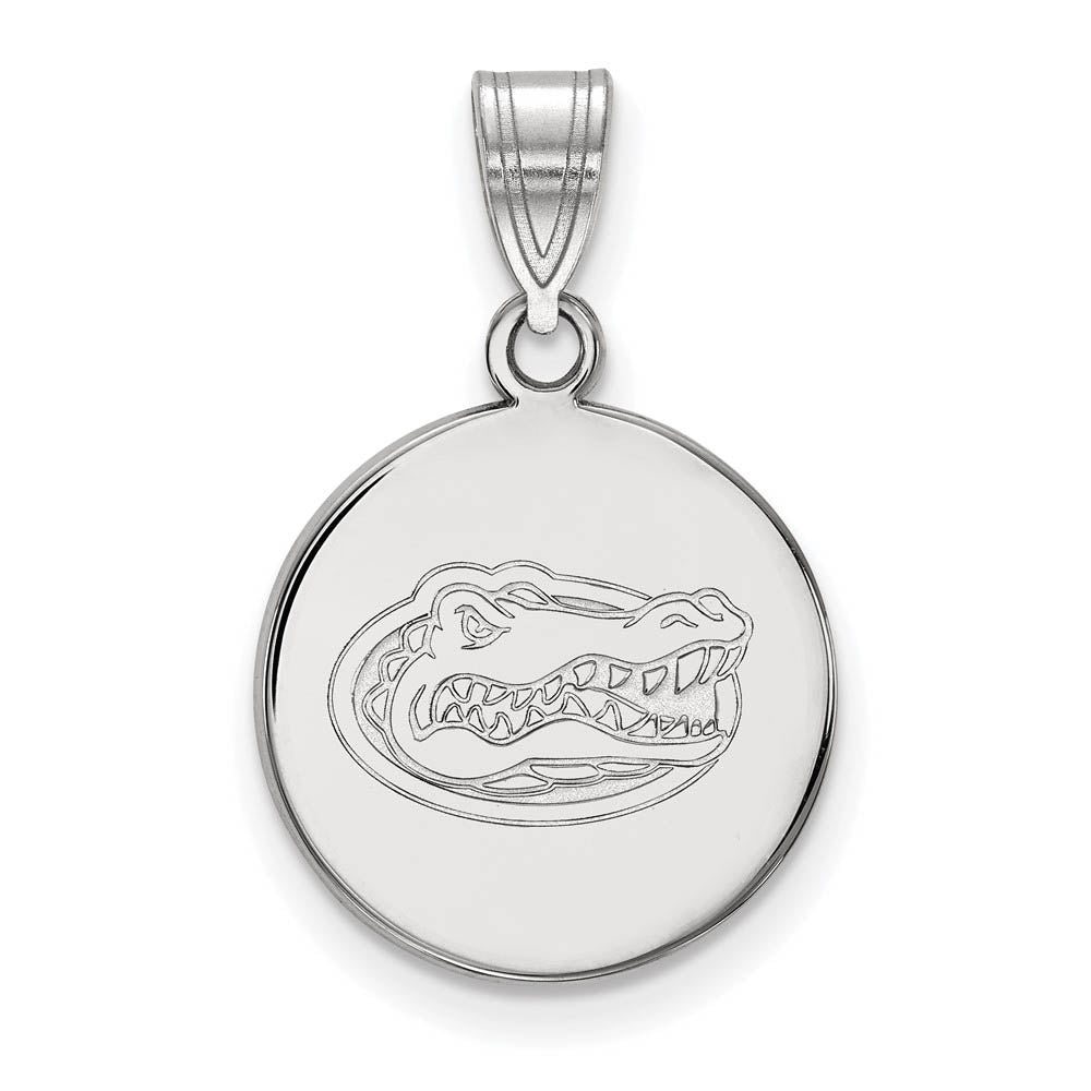 Sterling Silver U. of Florida Medium Mascot Disc Pendant, Item P19532 by The Black Bow Jewelry Co.