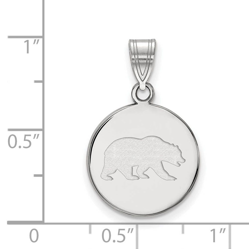 Alternate view of the Sterling Silver California Berkeley Medium Mascot Disc Pendant by The Black Bow Jewelry Co.