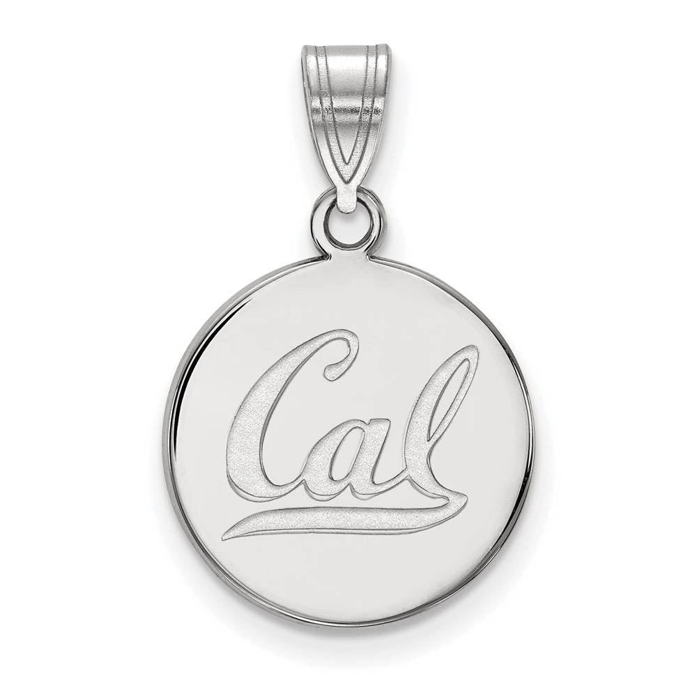 Sterling Silver California Berkeley Medium 'Cal' Disc Pendant, Item P19551 by The Black Bow Jewelry Co.