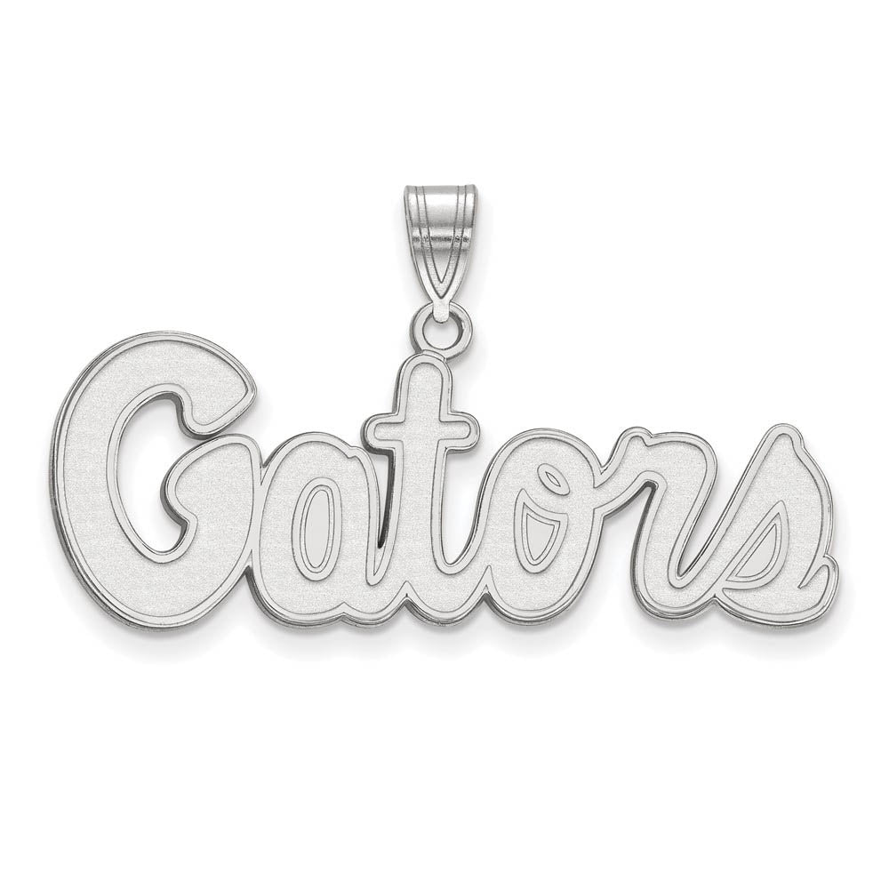 Sterling Silver U. of Florida Medium 'Gators' Pendant, Item P19552 by The Black Bow Jewelry Co.