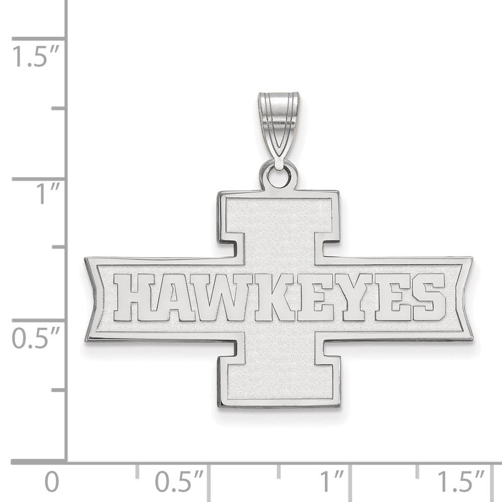 Alternate view of the Sterling Silver U. of Iowa Medium Pendant by The Black Bow Jewelry Co.