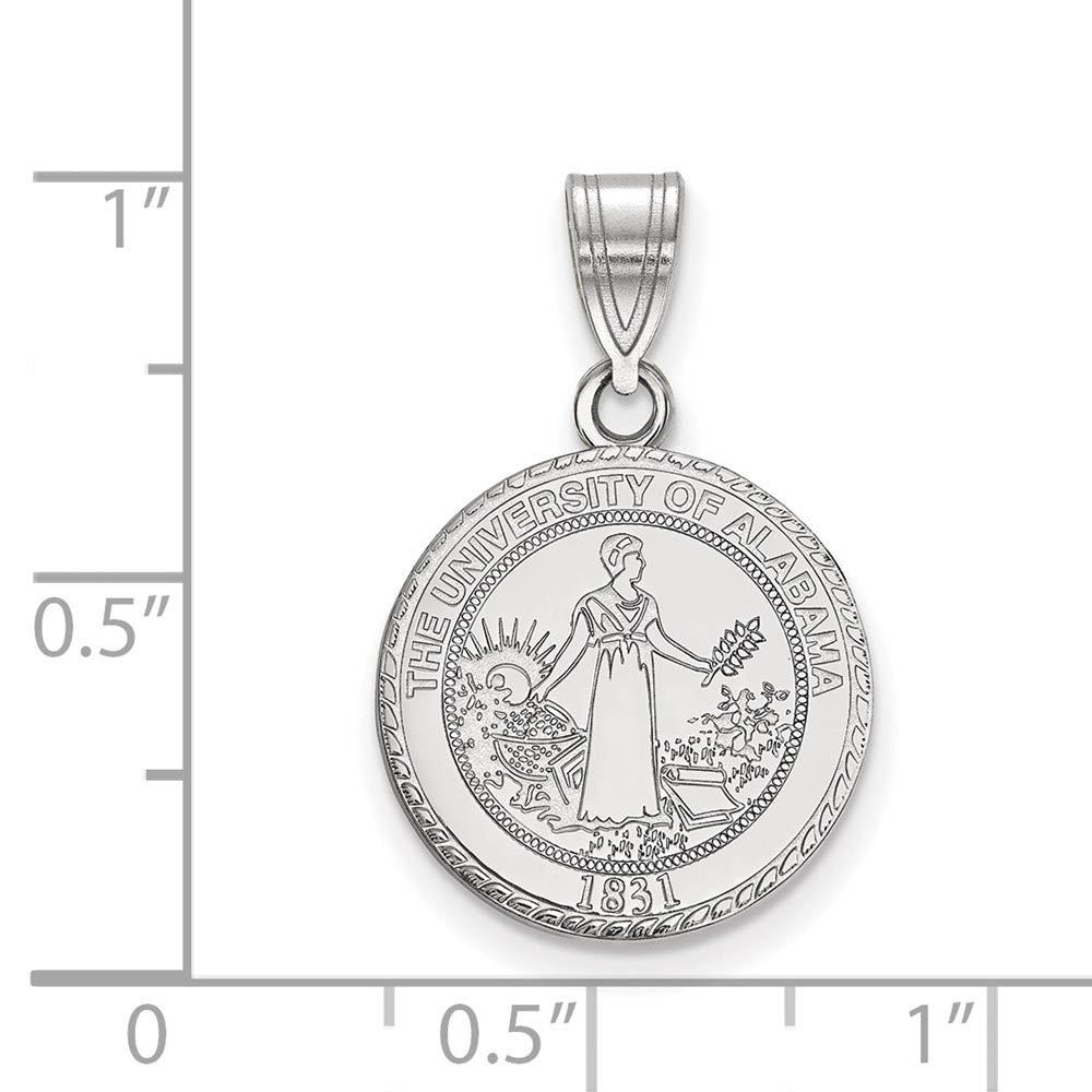 Alternate view of the Sterling Silver U. of Alabama Medium Crest Pendant by The Black Bow Jewelry Co.