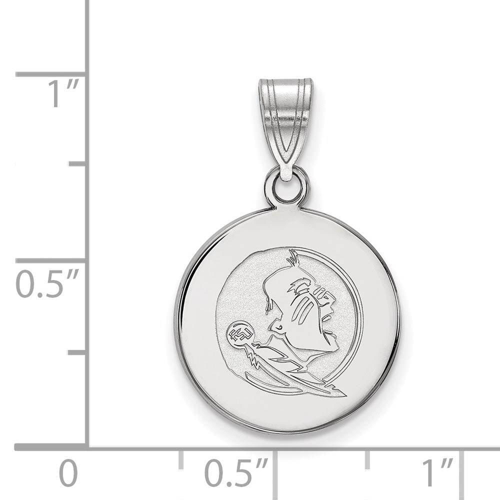 Alternate view of the Sterling Silver Florida State Medium Disc Pendant by The Black Bow Jewelry Co.